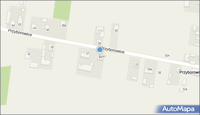 Przyborowice, Przyborowice, 34, mapa Przyborowice