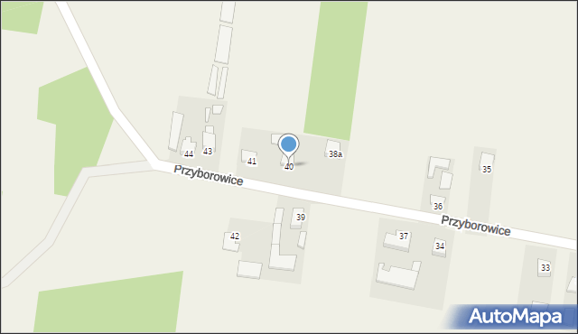 Przyborowice, Przyborowice, 40, mapa Przyborowice