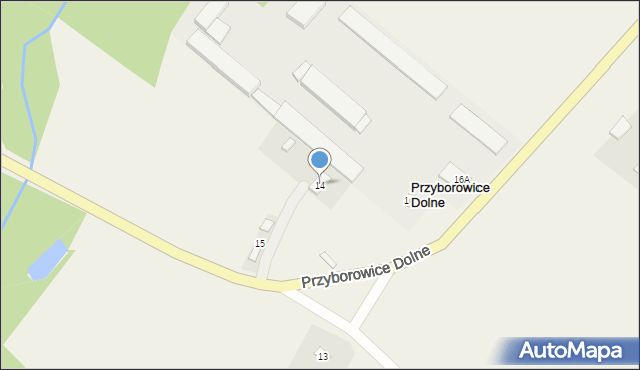 Przyborowice Dolne, Przyborowice Dolne, 14, mapa Przyborowice Dolne