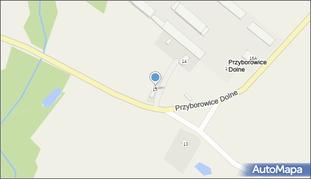 Przyborowice Dolne, Przyborowice Dolne, 15, mapa Przyborowice Dolne