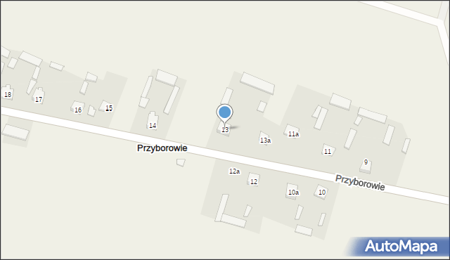 Przyborowie, Przyborowie, 13, mapa Przyborowie