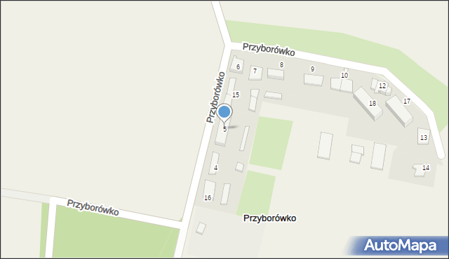 Przyborówko, Przyborówko, 5, mapa Przyborówko