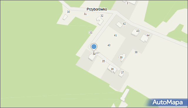 Przyborowo, Przyborowo, 34, mapa Przyborowo