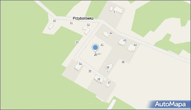 Przyborowo, Przyborowo, 40, mapa Przyborowo