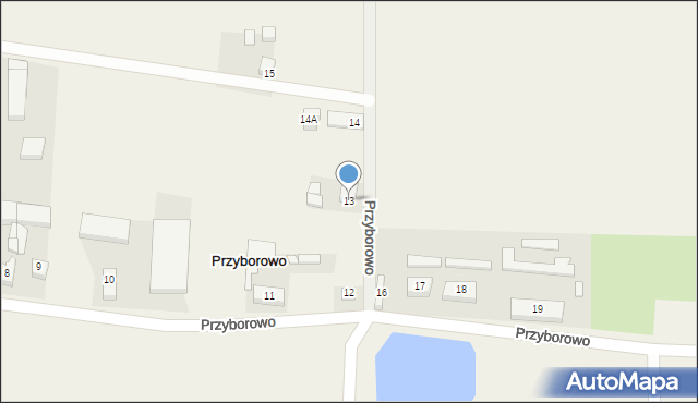 Przyborowo, Przyborowo, 13, mapa Przyborowo