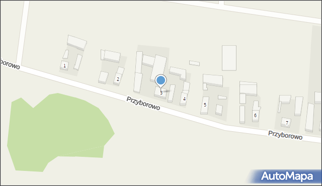 Przyborowo, Przyborowo, 3, mapa Przyborowo