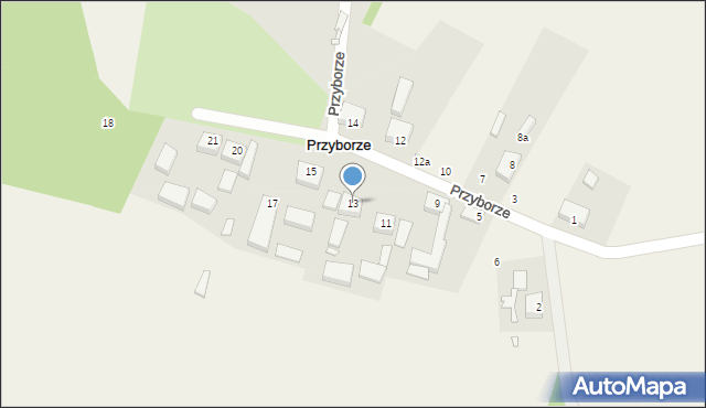 Przyborze, Przyborze, 13, mapa Przyborze