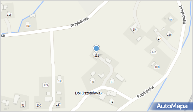 Przybówka, Przybówka, 222, mapa Przybówka