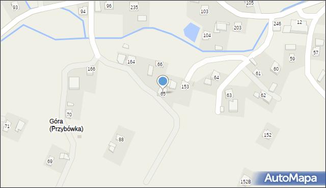 Przybówka, Przybówka, 65, mapa Przybówka