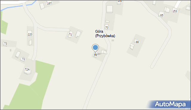 Przybówka, Przybówka, 69, mapa Przybówka