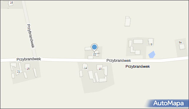 Przybranówek, Przybranówek, 12, mapa Przybranówek