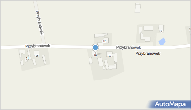 Przybranówek, Przybranówek, 14, mapa Przybranówek