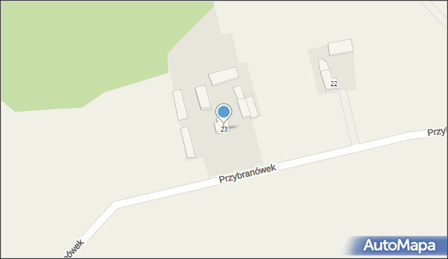 Przybranówek, Przybranówek, 23, mapa Przybranówek