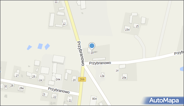 Przybranowo, Przybranowo, 13, mapa Przybranowo