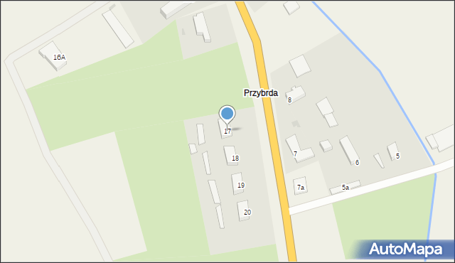 Przybrda, Przybrda, 17, mapa Przybrda