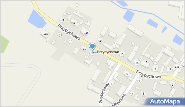 Przybychowo, Przybychowo, 10, mapa Przybychowo