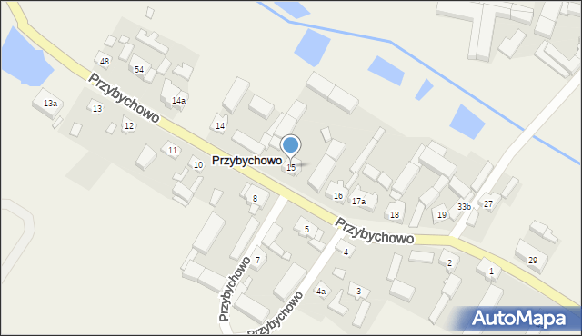 Przybychowo, Przybychowo, 15, mapa Przybychowo