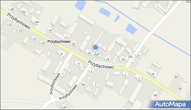 Przybychowo, Przybychowo, 17a, mapa Przybychowo