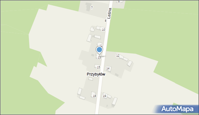 Przybyłów, Przybyłów, 13, mapa Przybyłów