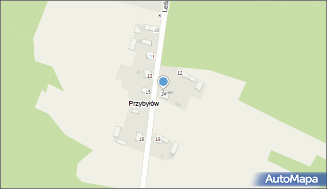 Przybyłów, Przybyłów, 14, mapa Przybyłów