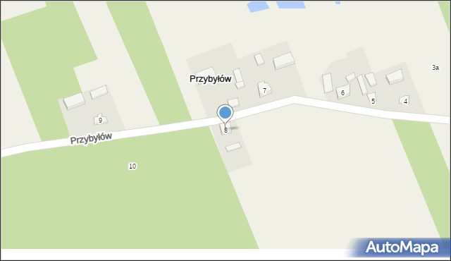 Przybyłów, Przybyłów, 8, mapa Przybyłów