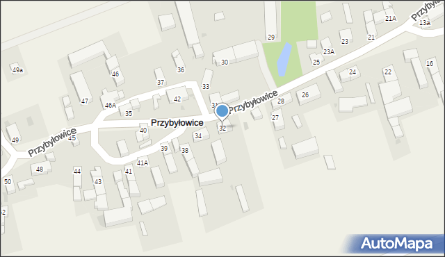 Przybyłowice, Przybyłowice, 32, mapa Przybyłowice