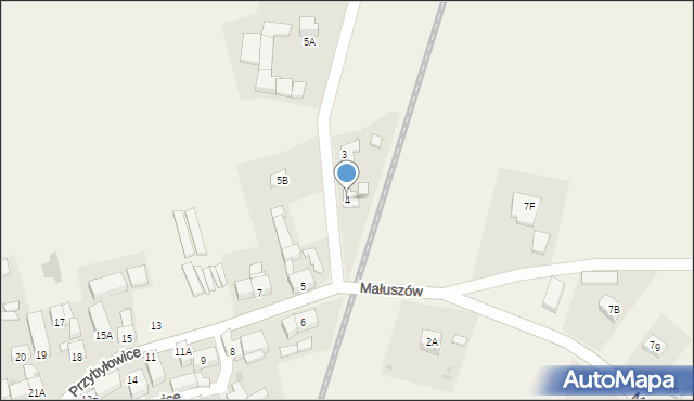 Przybyłowice, Przybyłowice, 4, mapa Przybyłowice