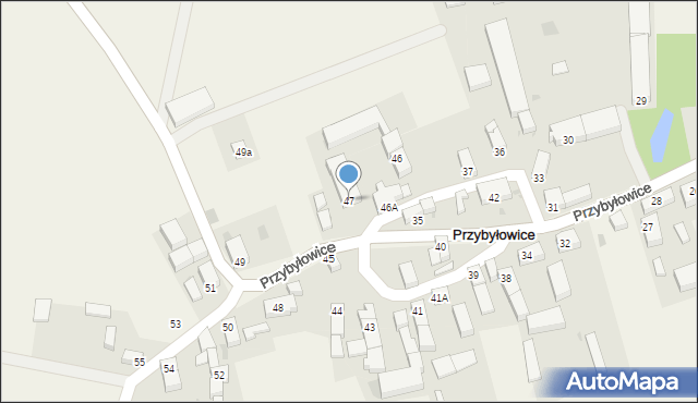 Przybyłowice, Przybyłowice, 47, mapa Przybyłowice