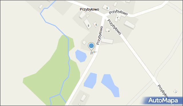 Przybyłowo, Przybyłowo, 10, mapa Przybyłowo