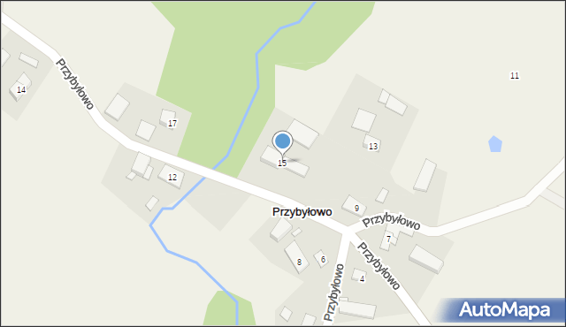 Przybyłowo, Przybyłowo, 15, mapa Przybyłowo