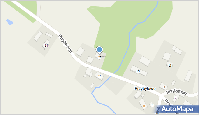 Przybyłowo, Przybyłowo, 17, mapa Przybyłowo