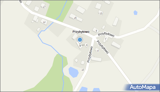 Przybyłowo, Przybyłowo, 8, mapa Przybyłowo