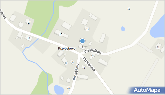 Przybyłowo, Przybyłowo, 9, mapa Przybyłowo