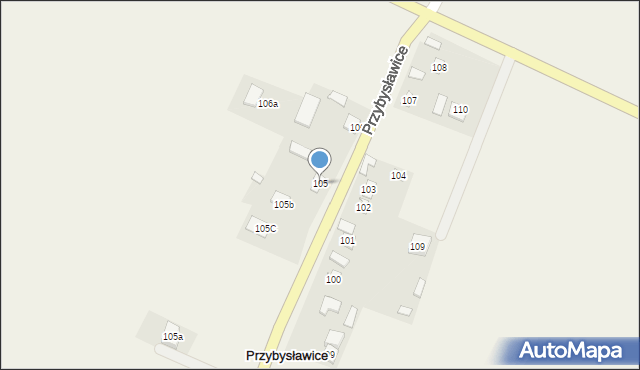 Przybysławice, Przybysławice, 105, mapa Przybysławice