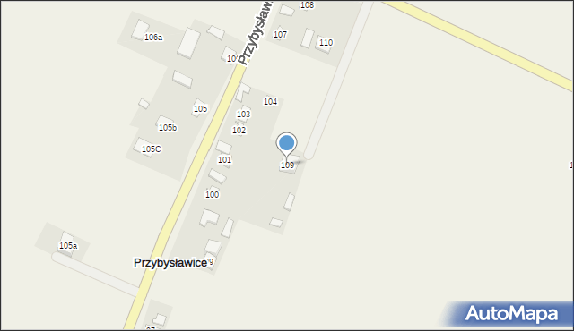 Przybysławice, Przybysławice, 109, mapa Przybysławice