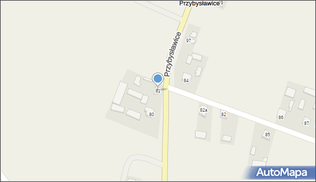 Przybysławice, Przybysławice, 81, mapa Przybysławice