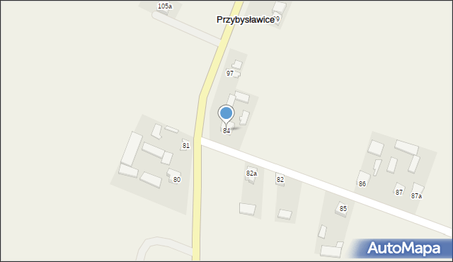 Przybysławice, Przybysławice, 84, mapa Przybysławice