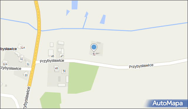 Przybysławice, Przybysławice, 51, mapa Przybysławice