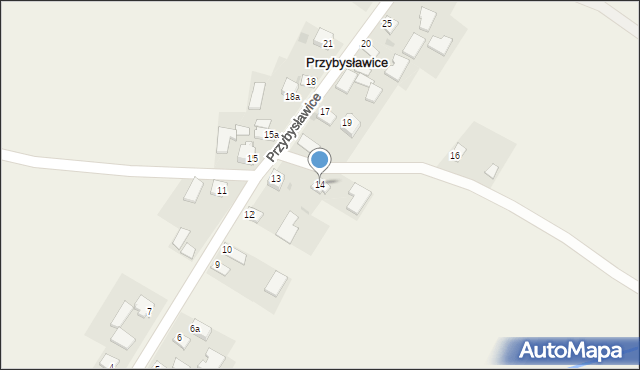 Przybysławice, Przybysławice, 14, mapa Przybysławice