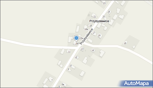 Przybysławice, Przybysławice, 15, mapa Przybysławice