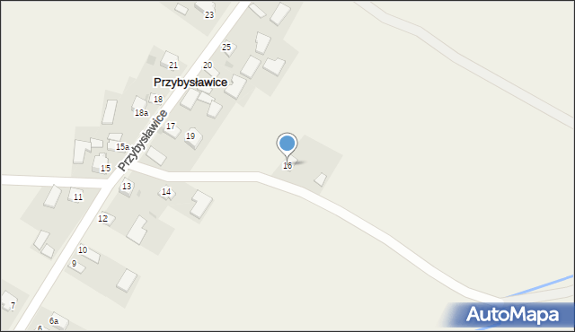 Przybysławice, Przybysławice, 16, mapa Przybysławice