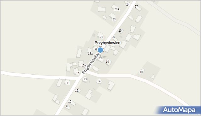 Przybysławice, Przybysławice, 17, mapa Przybysławice