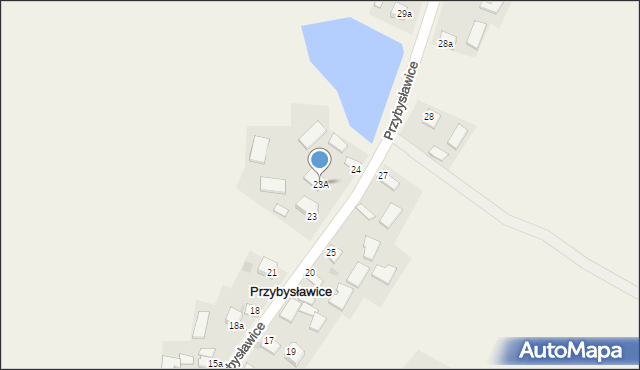 Przybysławice, Przybysławice, 23A, mapa Przybysławice