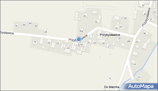 Przybysławice, Przybysławice, 21, mapa Przybysławice