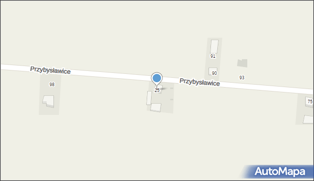 Przybysławice, Przybysławice, 25, mapa Przybysławice