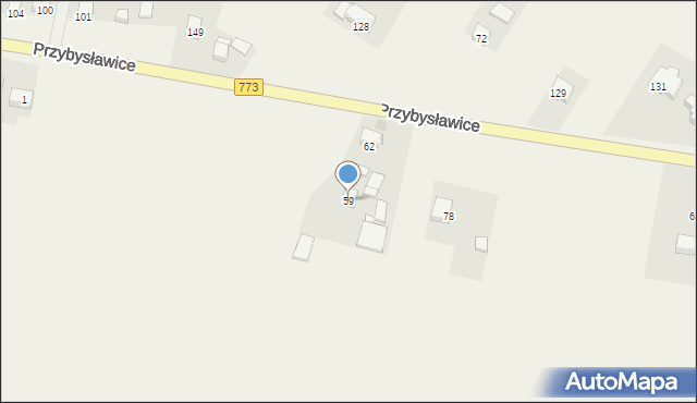 Przybysławice, Przybysławice, 59, mapa Przybysławice