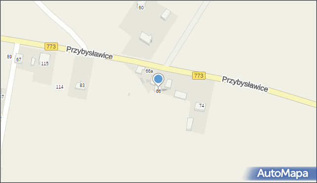 Przybysławice, Przybysławice, 66, mapa Przybysławice