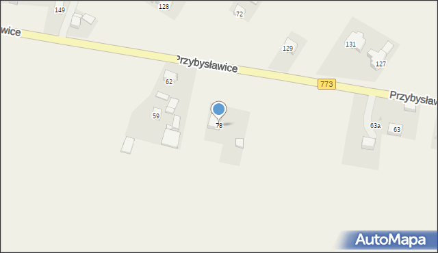 Przybysławice, Przybysławice, 78, mapa Przybysławice