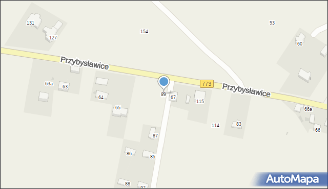 Przybysławice, Przybysławice, 89, mapa Przybysławice