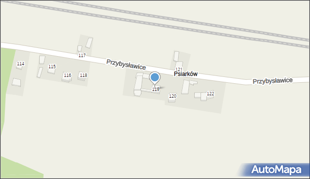 Przybysławice, Przybysławice, 119, mapa Przybysławice